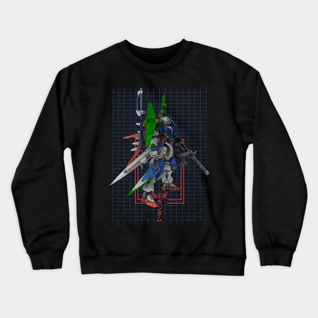 GN-001 Gundam Exia Crewneck Sweatshirt by gblackid